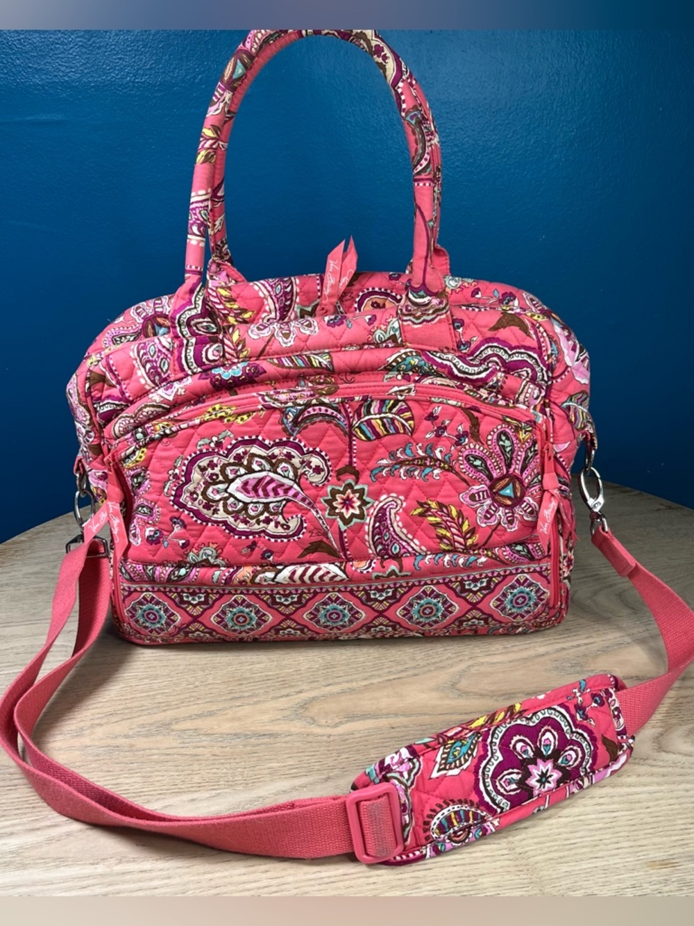 Vera Bradley Hot Pink Paisley Quilted Shoulder Bag